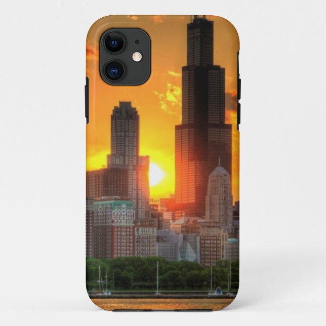 Capa Para iPhone Da Case-Mate Ideia da skyline de Chicago de Adler (Verso)