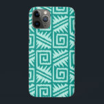 Capa Para iPhone Da Case-Mate Ikat Aztec Pattern - Turquoise e Aqua<br><div class="desc">Padrão tribal asteca clássico com uma textura estriada,  tecida Ikat - Aquamarina leve/marisco em um fundo profundo de turquesa/pavão</div>