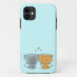 Capa Para iPhone Da Case-Mate Ilustração de Dois Gatinhos Laranja e Cinza