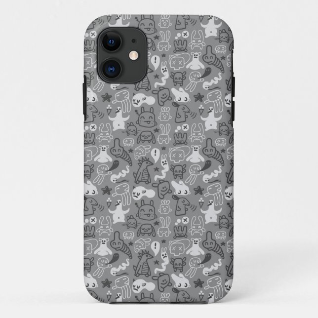 Capa Para iPhone Da Case-Mate ilustração do teste padrão dos doodles (Verso)