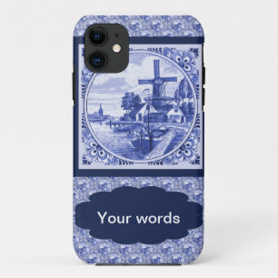 Capa Para iPhone Da Case-Mate Imagem azul holandesa de Delft do vintage
