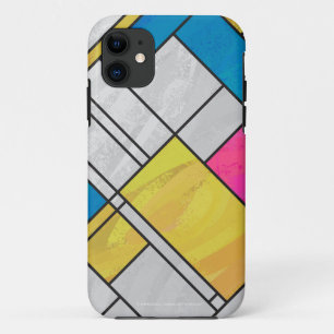 Capa Para iPhone Da Case-Mate Impressão azul cor-de-rosa amarelo de Mondrian