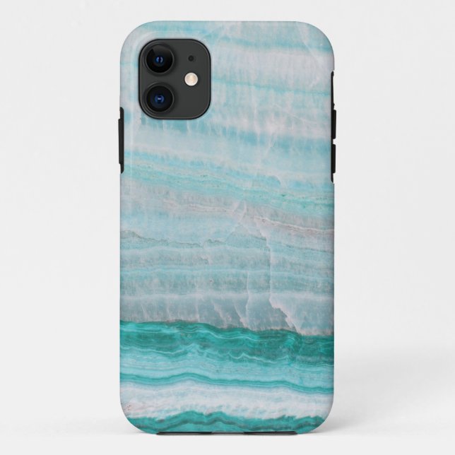 Capa Para iPhone Da Case-Mate Impressão De Onda De Pedra Granita Turquesa (Verso)