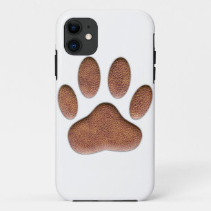 Capa Para iPhone Da Case-Mate Impressão de Pata de Cão de Textura de Couro