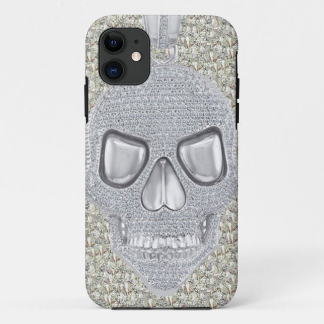 Capa Para iPhone Da Case-Mate Impressão gótico dos diamantes do crânio (Verso)