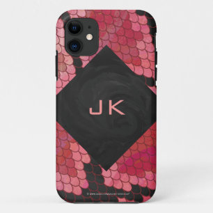 Capa Para iPhone Da Case-Mate Impressão preto e vermelho do cobra do monograma