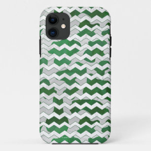 Capa Para iPhone Da Case-Mate Impressão verde e branco da vaca de Chevron