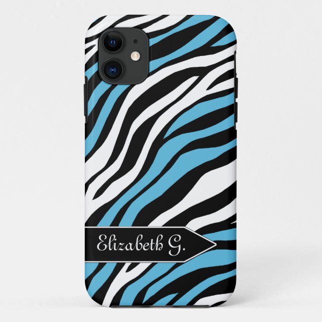 Capa Para iPhone Da Case-Mate Impressão Zebra Blue Mix iPhone 5 Case (Verso)