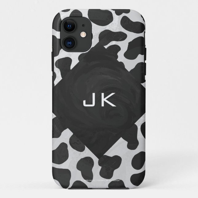 Capa Para iPhone Da Case-Mate Impressões Preto e Branco de Monograma Dalmata (Verso)