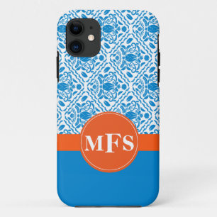 Capa Para iPhone Da Case-Mate Iniciais de Cor damasco Azul/Laranja no iPhone 5 c