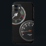 Capa Para iPhone Da Case-Mate Instrumentos para automóveis Vintage/Dispositivos<br><div class="desc">Este design legal tem dois medidores de rotação de carros antigos resfriados a ar sobre fundo preto. O esquerdo é de um vintage 356 e o outro de um modelo 911. O medidor mais velho é do mesmo tipo que teria sido no 550 Spyder de James Dean. É ideal para...</div>
