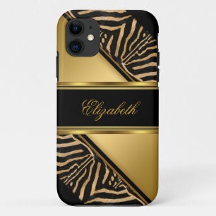 Capa Para iPhone Da Case-Mate iPhone 5 Elegante Chique Zebra Dourado