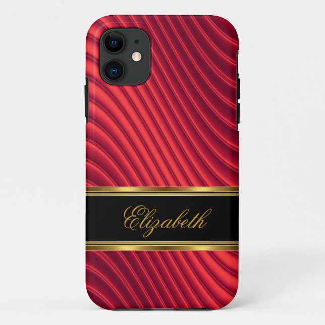 Capa Para iPhone Da Case-Mate iPhone 5 Elegante Clássico Vermelho Dourado Preto (Verso)