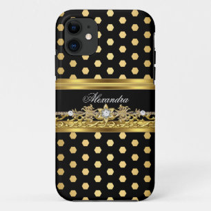 Capa Para iPhone Da Case-Mate iPhone 5 Elegante Ouro Preto Branco Bolinha
