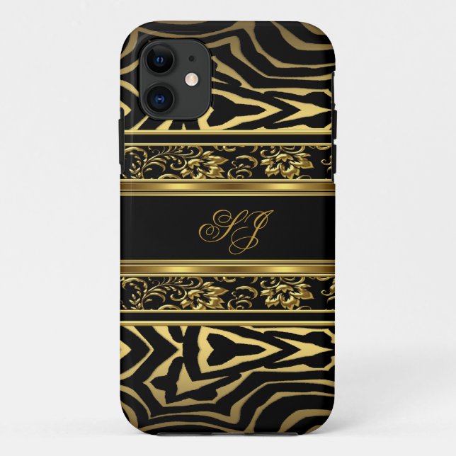 Capa Para iPhone Da Case-Mate iPhone 5 ou 4  Moderno Dourado Preto (Verso)