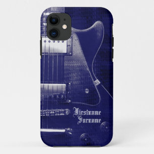 Capa Para iPhone Da Case-Mate iPhone 5 Personalizado Metálico Azul de Violão Elé