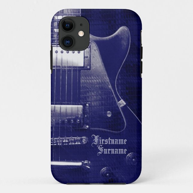 Capa Para iPhone Da Case-Mate iPhone 5 Personalizado Metálico Azul de Violão Elé (Verso)