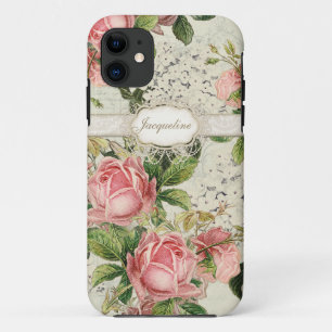 Capa Para iPhone Da Case-Mate IPhone 5 - Vintage English Rosa Lace n Hydrangea