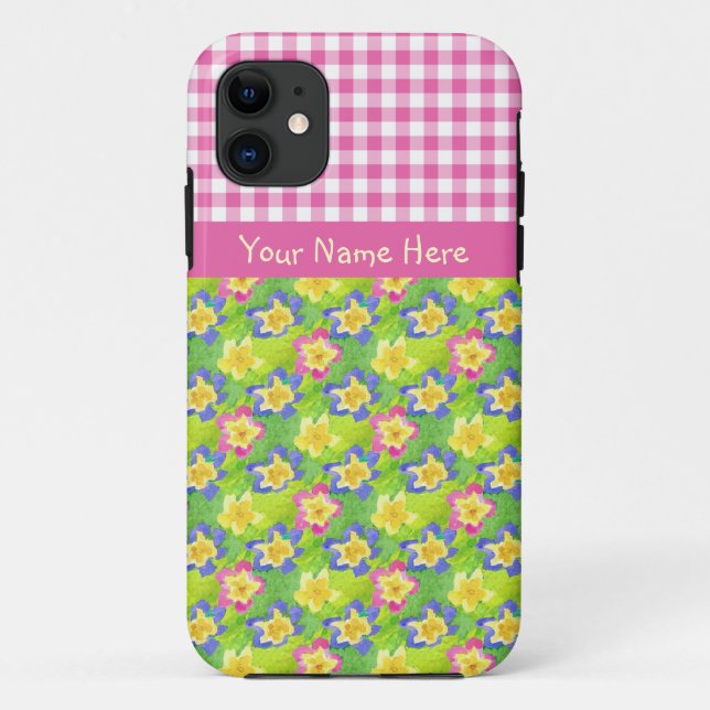 Capa Para iPhone Da Case-Mate iPhone 5 Xtreme Case Personalize Primroses Gingham (Verso)