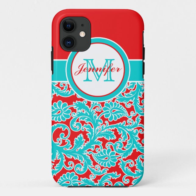 Capa Para iPhone Da Case-Mate iPhone azul, vermelho, branco Monogrammed 5 do (Verso)