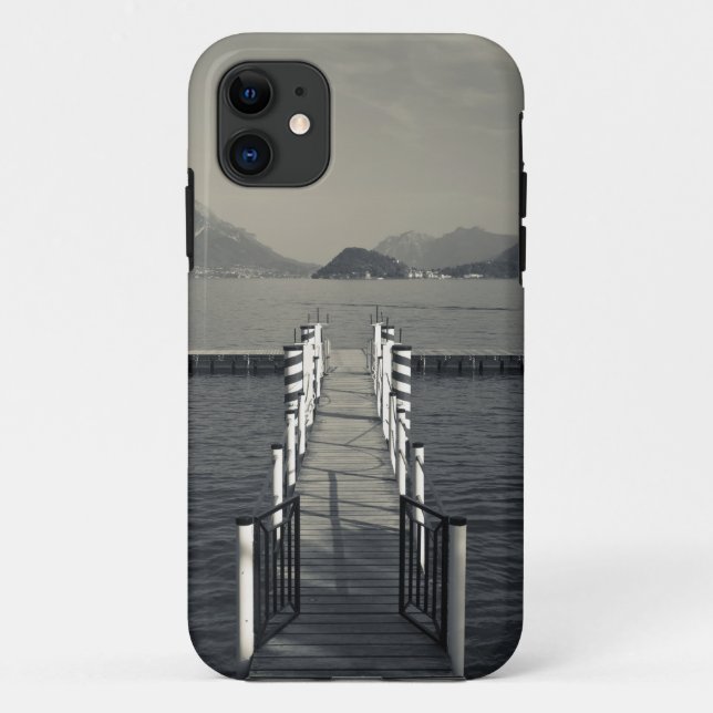 Capa Para iPhone Da Case-Mate Itália, Província de Como, Tremezzo. Pier do lago. (Verso)