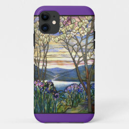 Capa Para iPhone Da Case-Mate Janela de vitral da magnólia e da íris