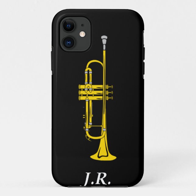 Capa Para iPhone Da Case-Mate Jazz Trumpet adicione suas Iniciais, case-mate Iph (Verso)