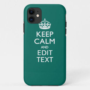 Capa Para iPhone Da Case-Mate Keep Calm And Your Text on Deep Turquoise