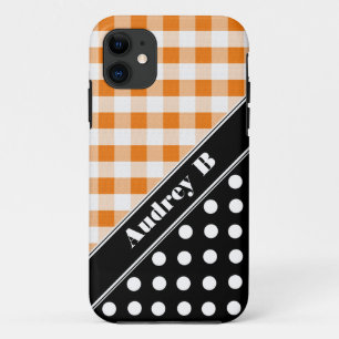 Capa Para iPhone Da Case-Mate Laranja Gingham Black Bolinhas iPhone 5 Case