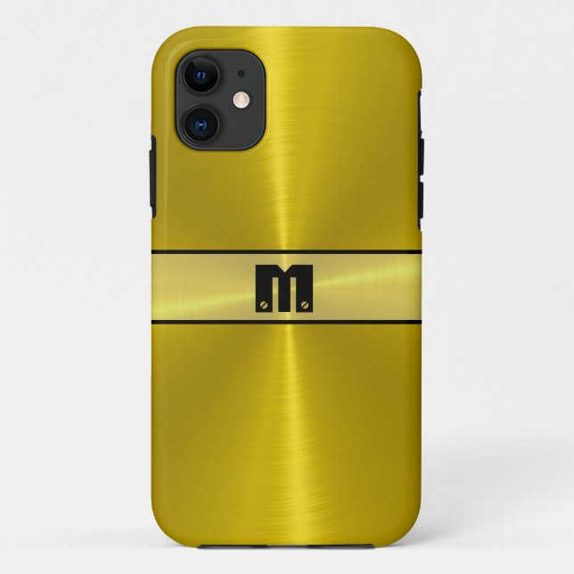 Capa Para iPhone Da Case-Mate Legal Dourado e brilhante metal de aço inoxidável  (Verso)