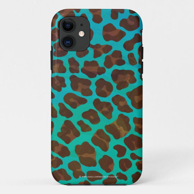 Capa Para iPhone Da Case-Mate Leopard Brown e Teal Impressão (Verso)