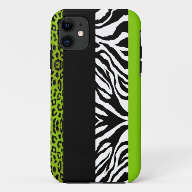 Capa Para iPhone Da Case-Mate Leopardo do verde limão e impressão animal feito (Verso)