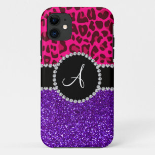 Capa Para iPhone Da Case-Mate Leopardo-rosa-néon-púrpura de indigo monograma