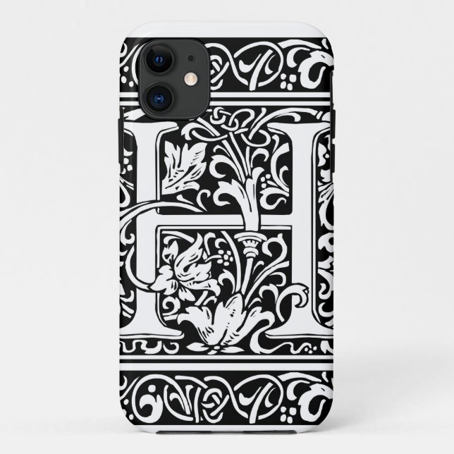 Capa Para iPhone Da Case-Mate Letra H Monograma Medieval Art Nouveau (Verso)