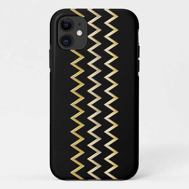 Capa Para iPhone Da Case-Mate Limite do ouro - zigzag + suas costas e ideias (Verso)
