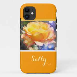 Capa Para iPhone Da Case-Mate Linda e elegante flor de rosa amarela, com nome