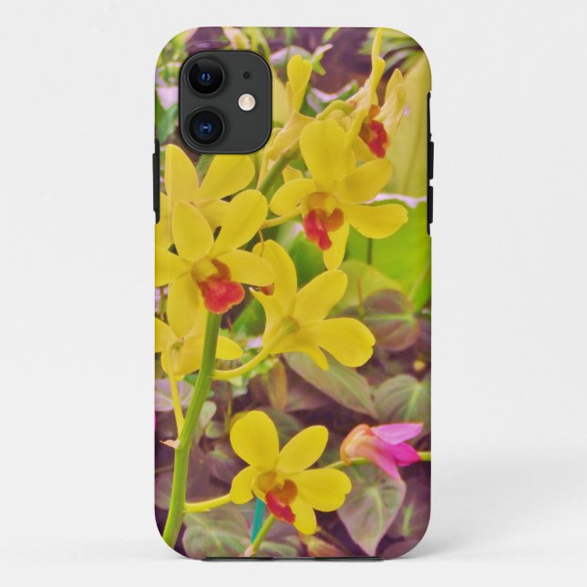 Capa Para iPhone Da Case-Mate Lindas orquídeas de outono amarelas (Verso)