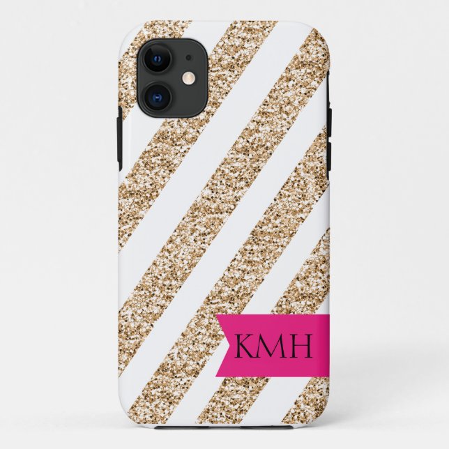 Capa Para iPhone Da Case-Mate Listras formais no brilho Dourado (Verso)