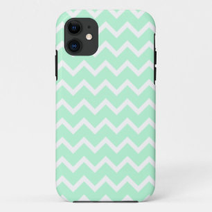 Capa Para iPhone Da Case-Mate Listras verdes de Chevron do ziguezague da hortel