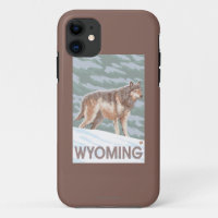 Lobo cinzento StandingWyoming