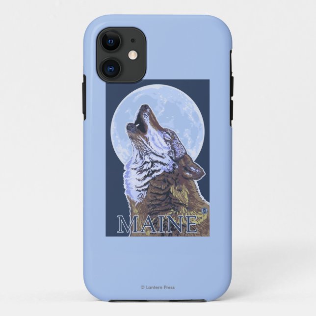 Capa Para iPhone Da Case-Mate Lobo de MaineHowling (Verso)