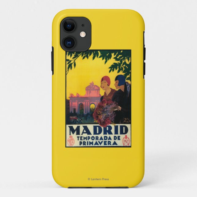 Capa Para iPhone Da Case-Mate Madrid no Poster Viagem de Springtime (Verso)