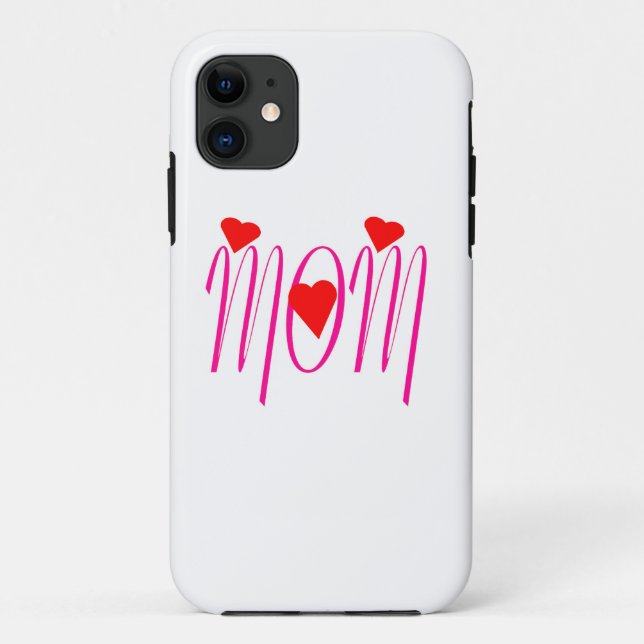 Capa Para iPhone Da Case-Mate Mãe com Corações Vermelhos (Verso)