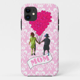 Capa Para iPhone Da Case-Mate Mãe, crianças com balões em forma de coração