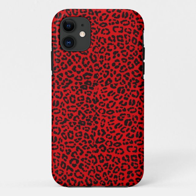 Capa Para iPhone Da Case-Mate Mala de Impressão de Leopardo Vermelho Iphone 5S (Verso)