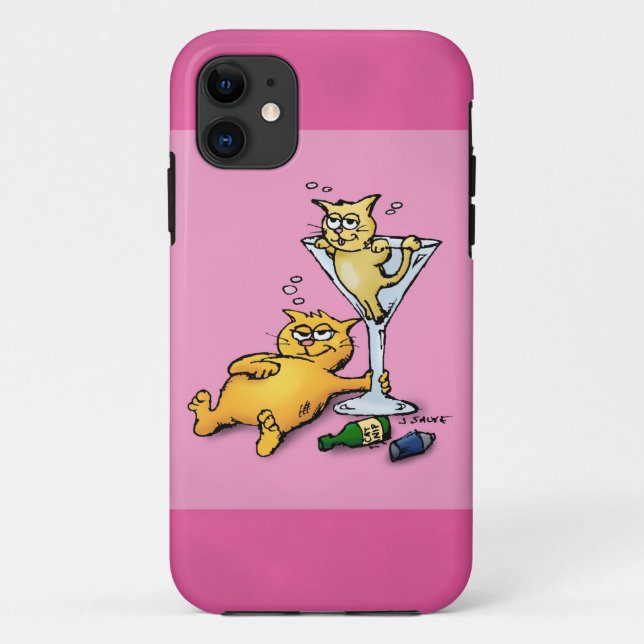 Capa Para iPhone Da Case-Mate Maleta de Cocktails & Kitten Pink Cartoon iPhone5 (Verso)