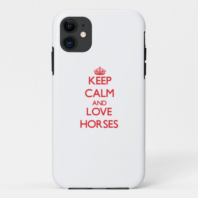 Capa Para iPhone Da Case-Mate Mantenha a calma e ame cavalos (Verso)