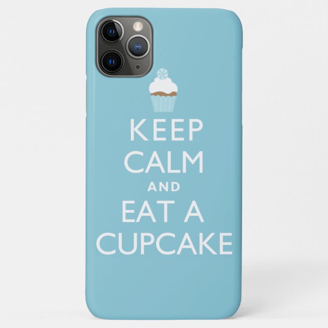 Capa Para iPhone Da Case-Mate Mantenha a calma e coma um cupcake {azul} (Verso)