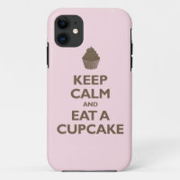 Mantenha a calma e coma um cupcake (rosa e o