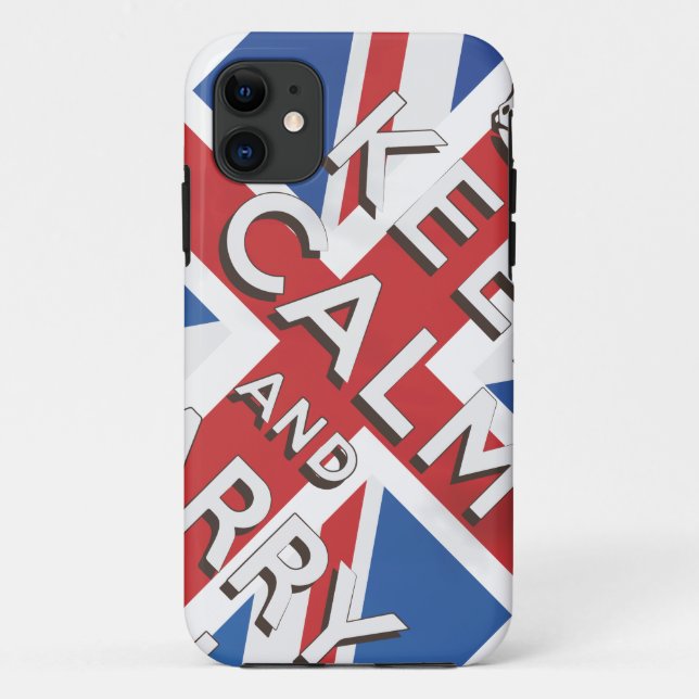 Capa Para iPhone Da Case-Mate Mantenha a Calma e Continue Bandeira Britânica (Verso)